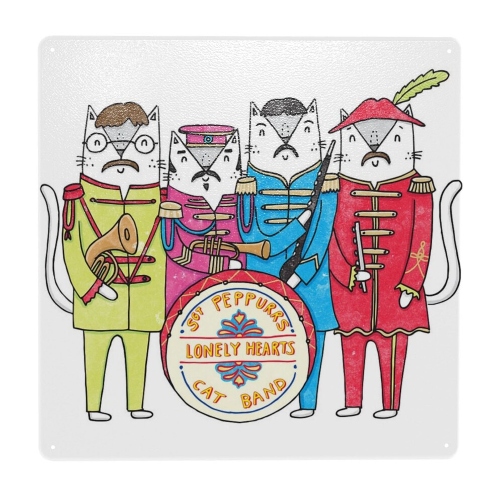 (SGT Peppurr's Lonely Hearts Cats Band=5674) Metal Tin Sign 12x12