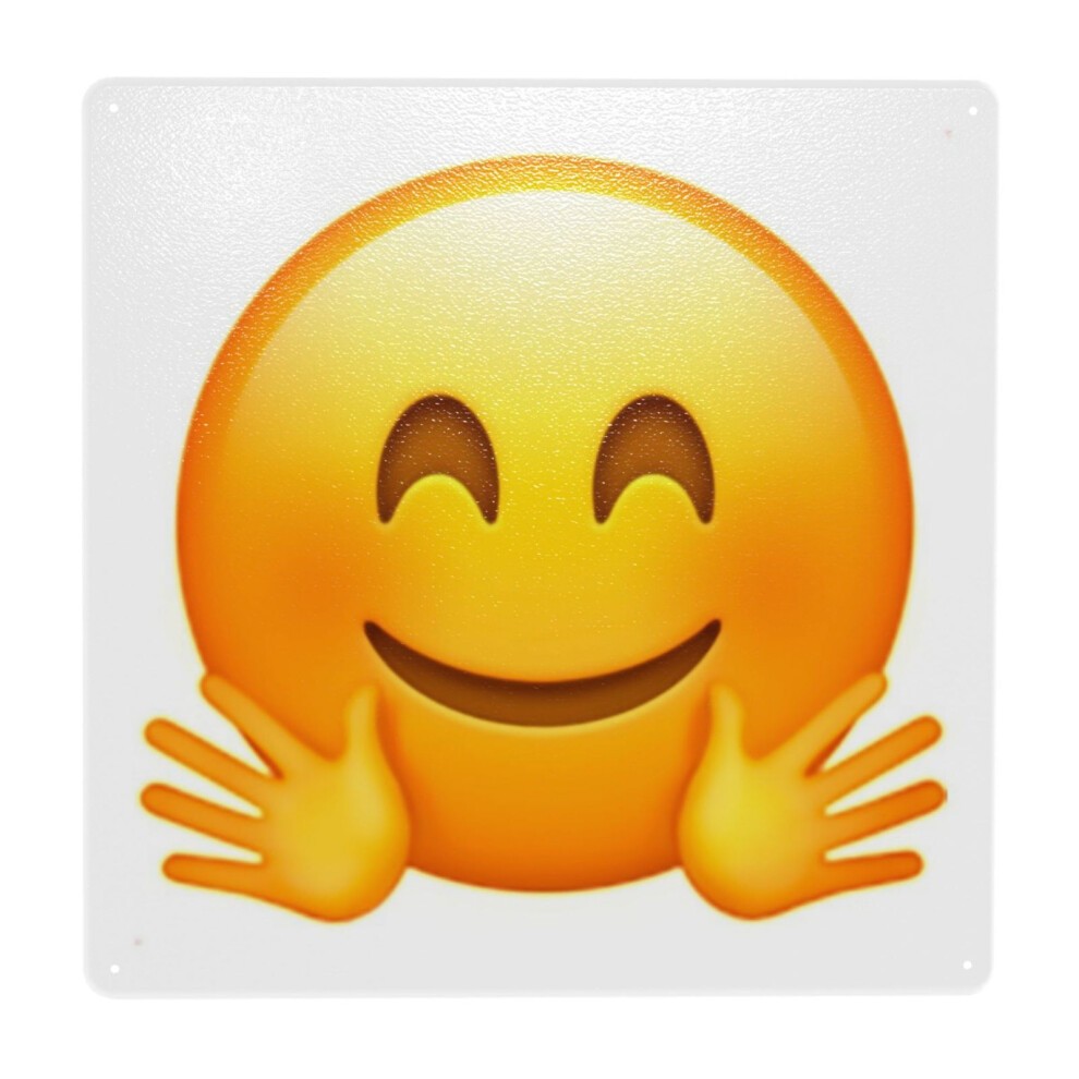 (Hugging Face Emoji=9862) Metal Tin Sign 12x12