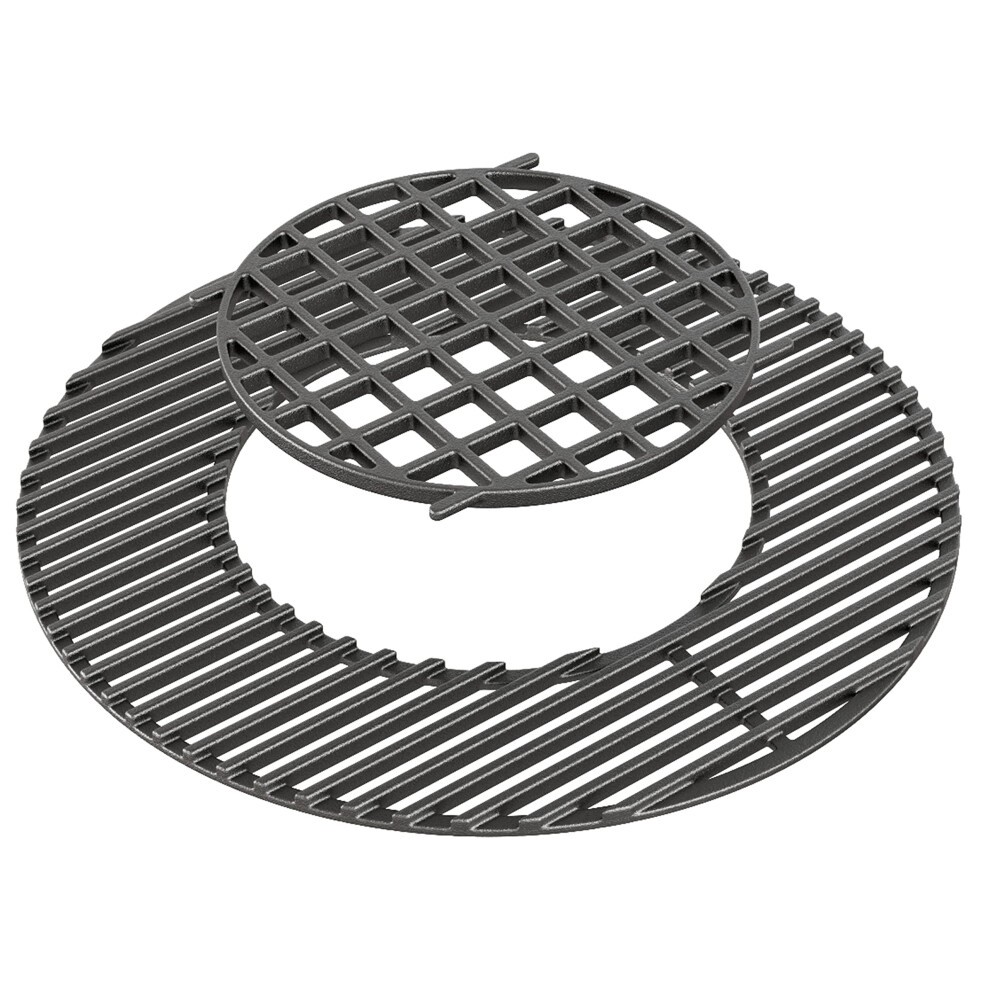 QuliMetal 8835 Cast Iron Gourmet BBQ System Cooking Grate for Weber 22.5 Inches One-Touch Silver, Bar-B-Kettle, Master-Touch and One-Touch, 22 1/2 in