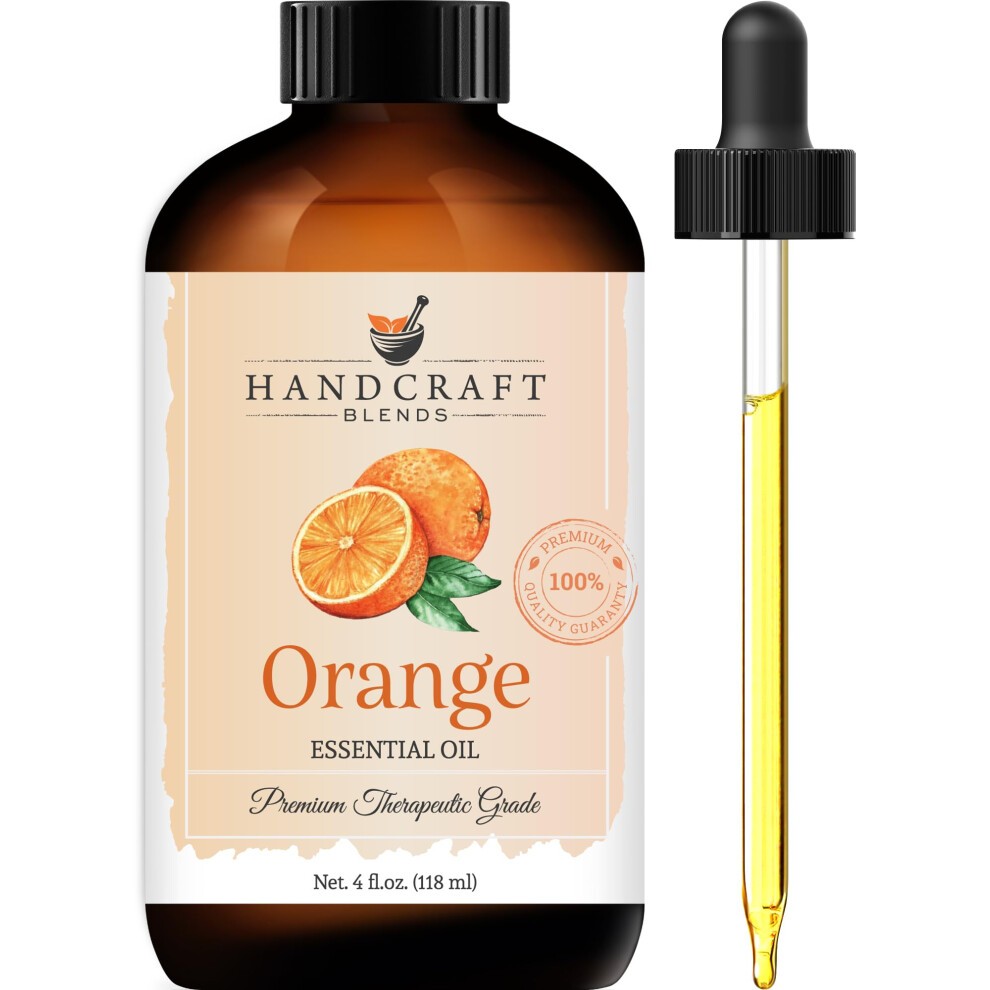 Handcraft Sweet Orange Essential Oil - 100% Pure and Natural - Premium Therapeutic Grade with Premium Glass Dropper - Huge 4 Fl. Oz