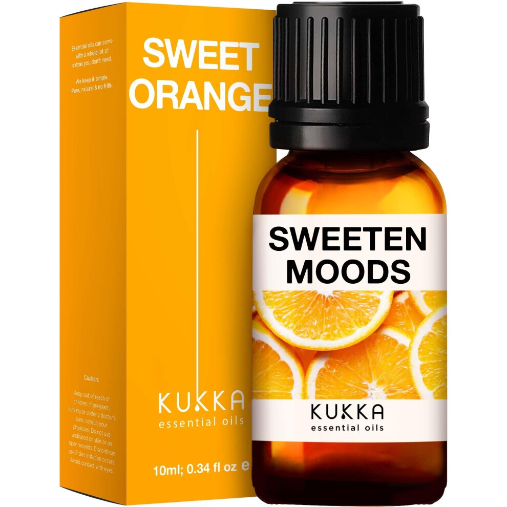 Kukka Sweet Orange Essential Oil for Diffuser - 100% Natural Therapeutic Grade Sweet Orange Essential Oils for Skin Use - Sweet Orange Oil Essential O