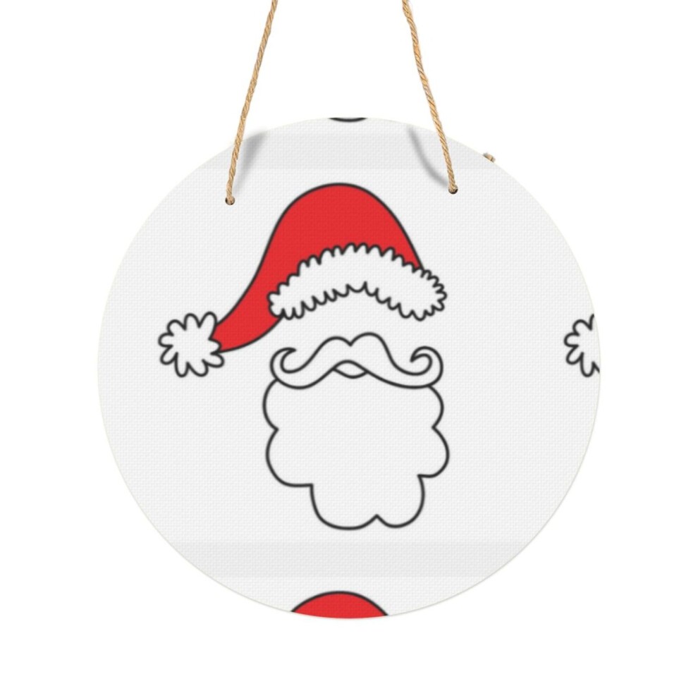 (Santa Beard=9546) Round Metal Sign Aluminum 11.5 Print Sign Wall Art Decor Plaque for Home Bar Cafe Pub Xmas Decoration
