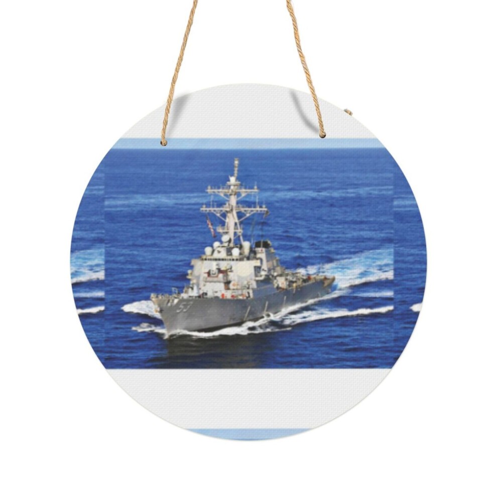 (USS JOHN PAUL JONES (DDG-53) SHIP'S STORE=9797) Round Metal Sign Aluminum 11.5 Print Sign Wall Art Decor Plaque for Home Bar Cafe Pub Xmas Decoration