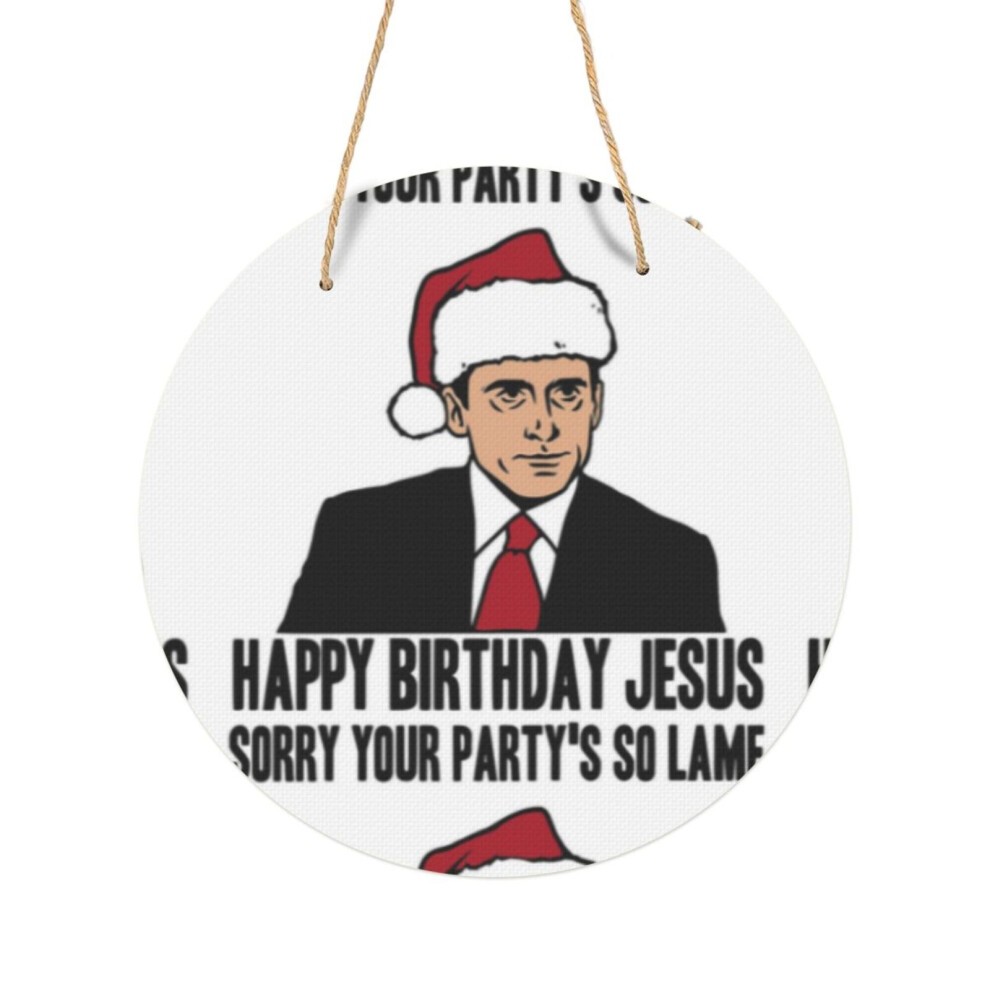 (Happy Birthday Jesus Sorry Your Party's So Lame=5797) Round Metal Sign Aluminum 11.5 Print Sign Wall Art Decor Plaque for Home Bar Cafe Pub Xmas Deco