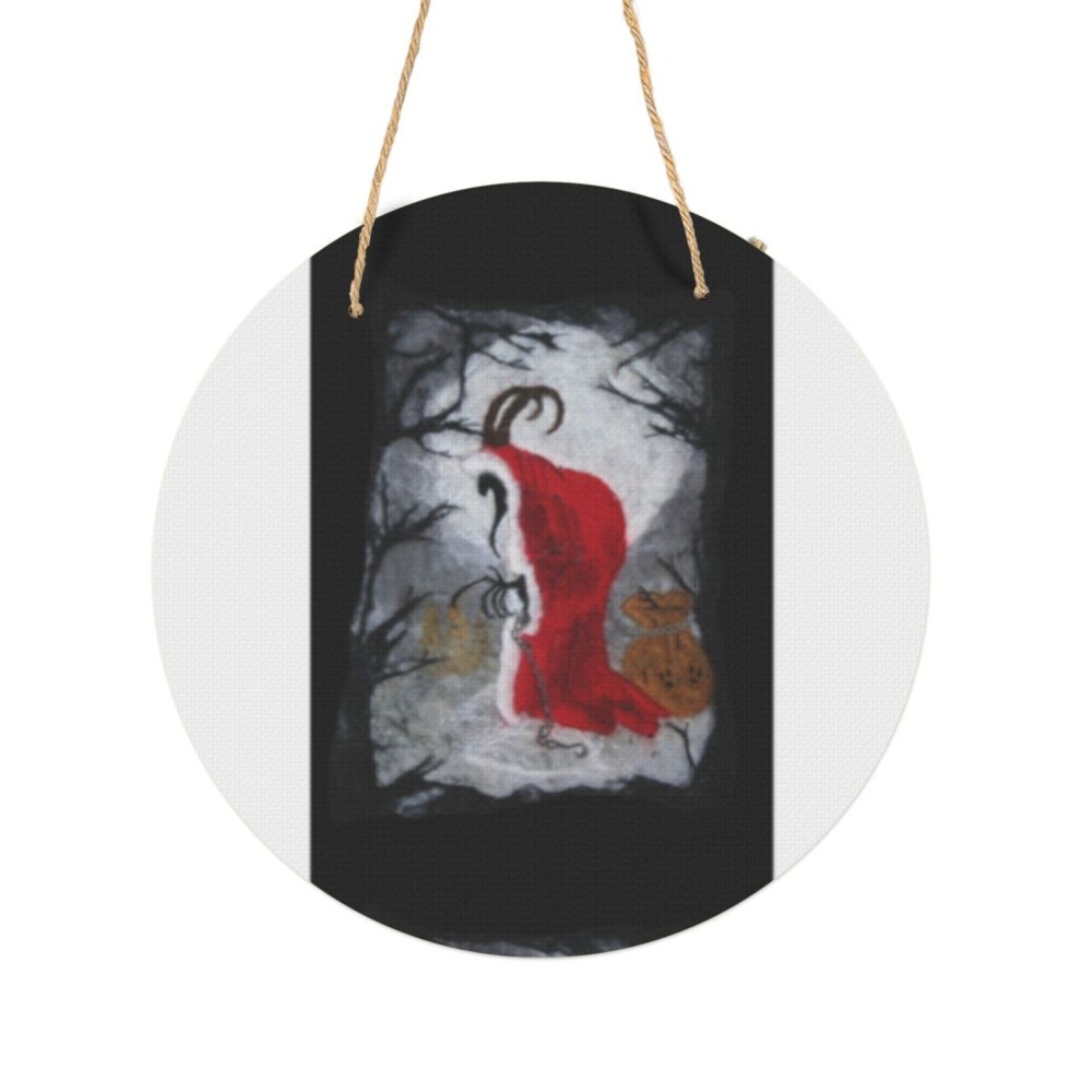 (Krampus=9545) Round Metal Sign Aluminum 11.5 Print Sign Wall Art Decor Plaque for Home Bar Cafe Pub Xmas Decoration