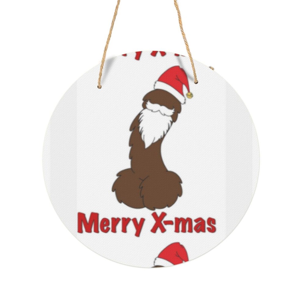 (Hormone Monster Santa Dck Merry Christmas - Big Mouth=9201) Round Metal Sign Aluminum 11.5 Print Sign Wall Art Decor Plaque for Home Bar Cafe Pub Xma