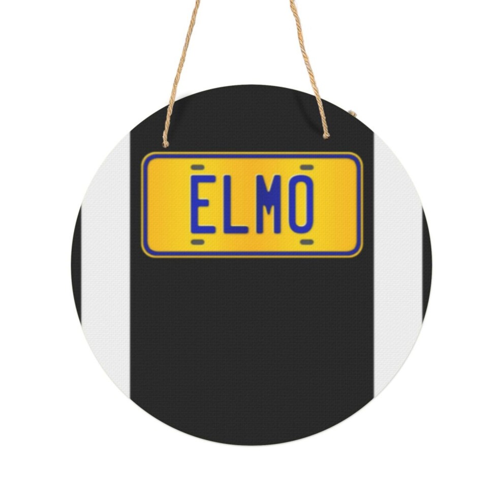 (Elmo Name Custom Number Plate Design - Gift for Elmo=5499) Round Metal Sign Aluminum 11.5 Print Sign Wall Art Decor Plaque for Home Bar Cafe Pub Xmas