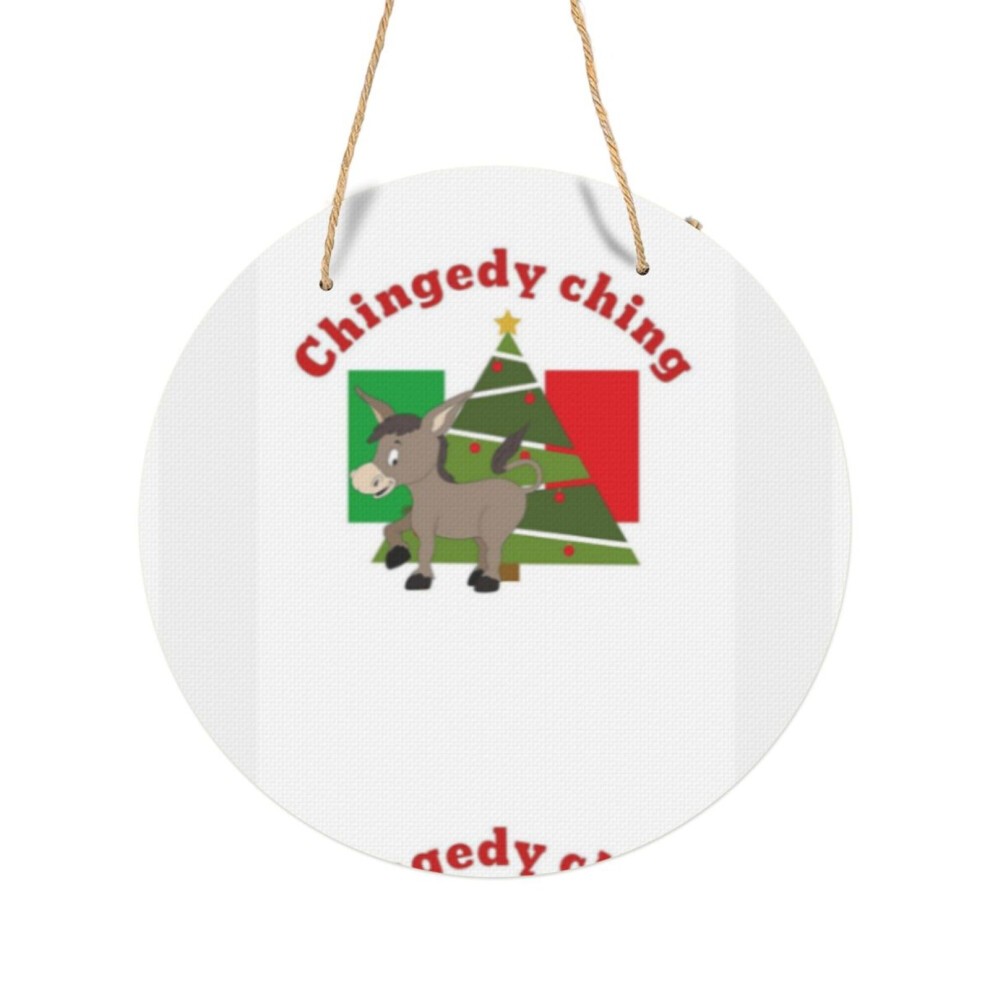 (Funny Italian Christmas Donkey=9335) Round Metal Sign Aluminum 11.5 Print Sign Wall Art Decor Plaque for Home Bar Cafe Pub Xmas Decoration