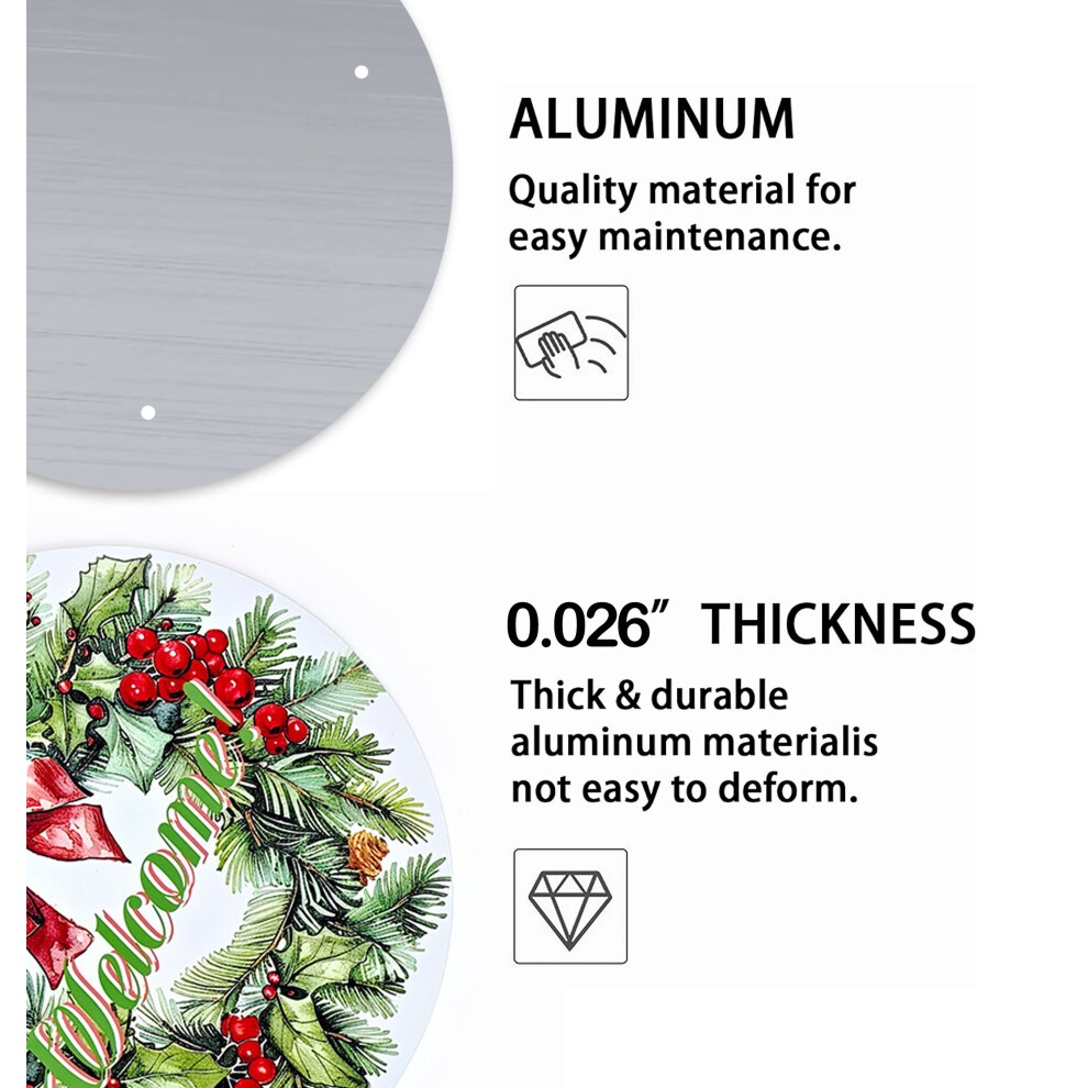 (Cactus Christmas Tree in Red=9598) Round Metal Sign Aluminum 11.5 Print Sign Wall Art Decor Plaque for Home Bar Cafe Pub Xmas Decoration thumbnail
