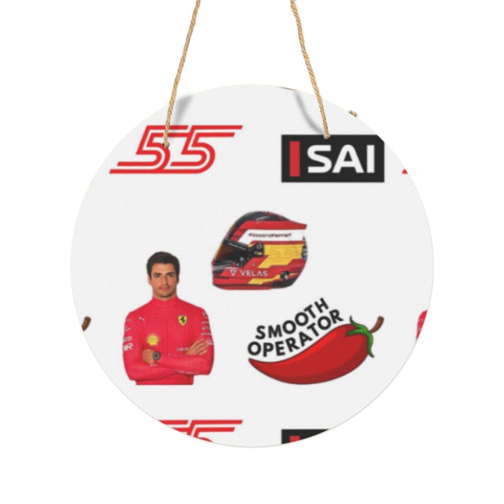 (Carlos Sainz Sticker Pack - Smooth Operator=6755) Round Metal Sign Aluminum 11.5 Print Sign Wall Art Decor Plaque for Home Bar Cafe Pub Xmas Decorati