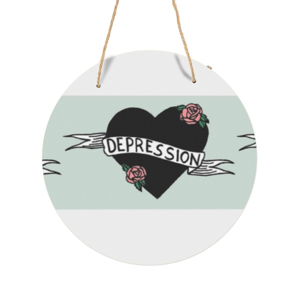 (Depression=7796) Round Metal Sign Aluminum 11.5 Print Sign Wall Art Decor Plaque for Home Bar Cafe Pub Xmas Decoration