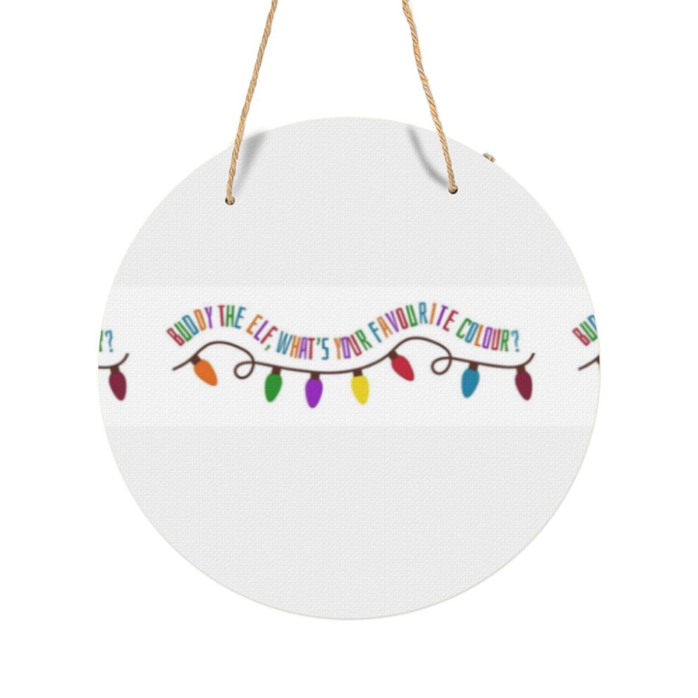(Buddy the Elf, What's Your Favourite Colour=6858) Round Metal Sign Aluminum 11.5 Print Sign Wall Art Decor Plaque for Home Bar Cafe Pub Xmas Decorati