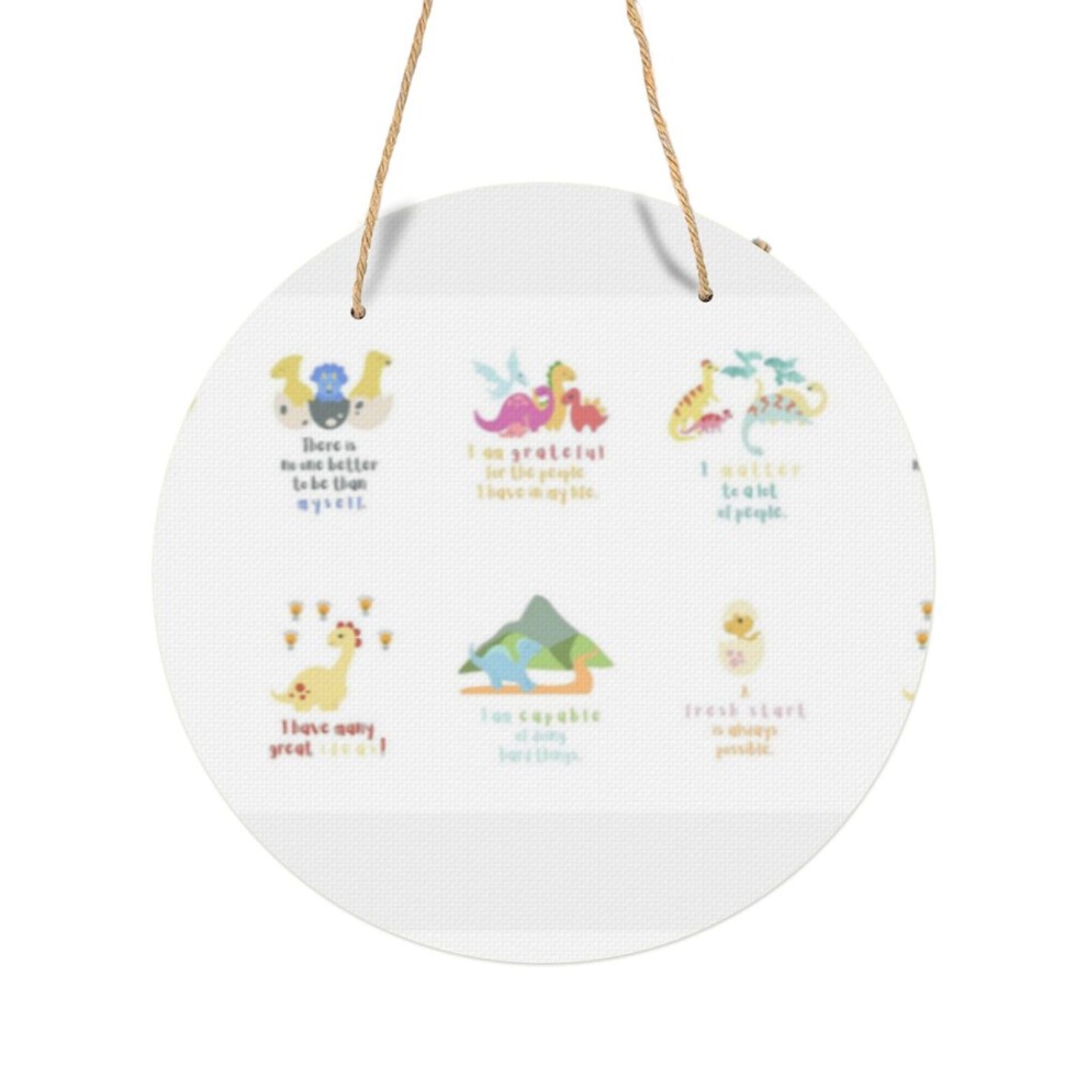 (Dinosaur Theme Children Positive Affirmation=5796) Round Metal Sign Aluminum 11.5 Print Sign Wall Art Decor Plaque for Home Bar Cafe Pub Xmas Decorat