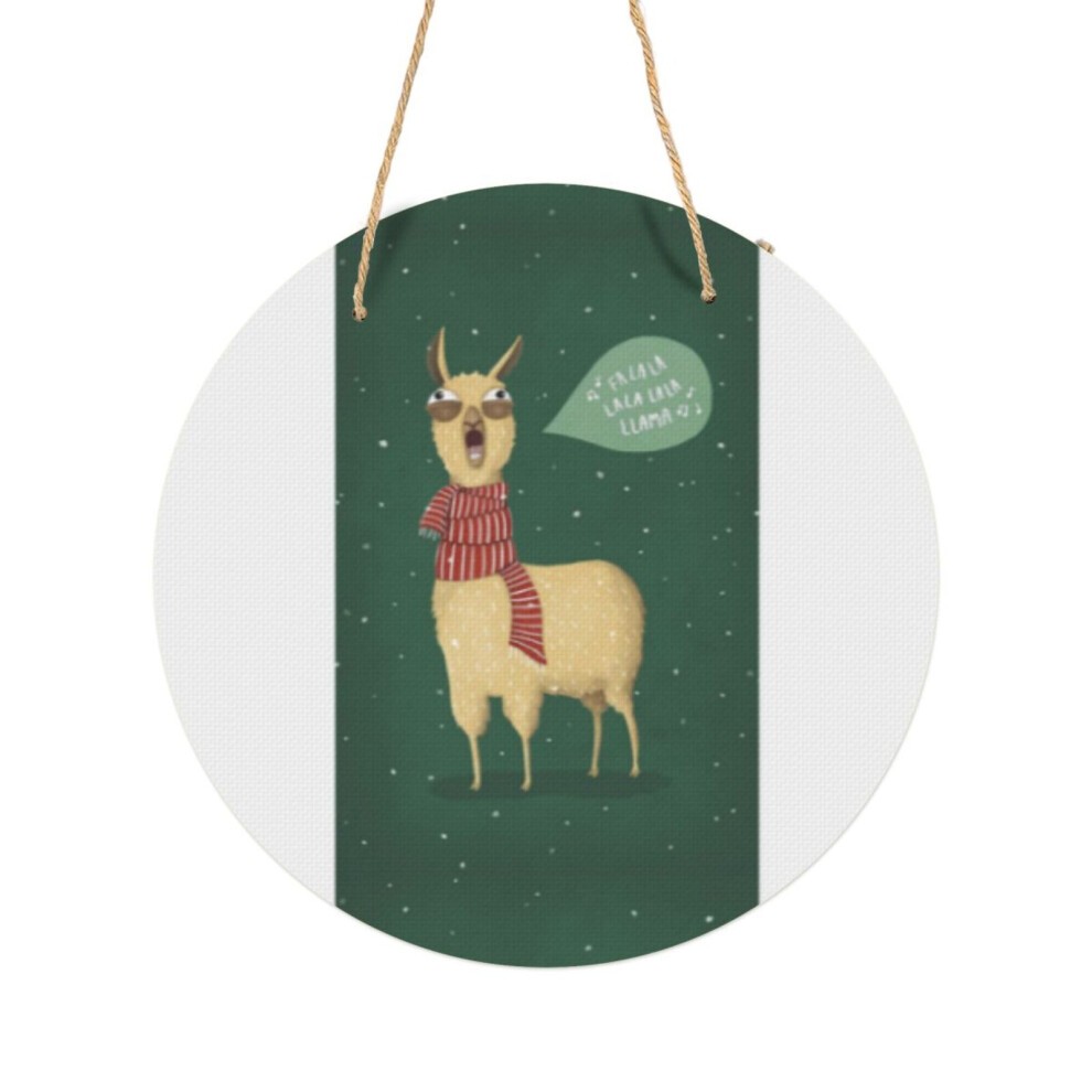 (Christmas Holiday Llama=9585) Round Metal Sign Aluminum 11.5 Print Sign Wall Art Decor Plaque for Home Bar Cafe Pub Xmas Decoration