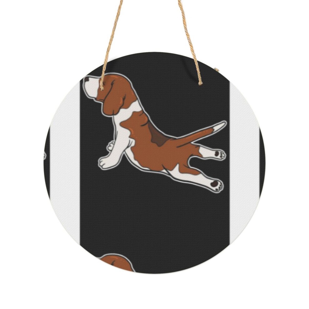 (Beagle Dog Funny Yoga Pose Gift=7681) Round Metal Sign Aluminum 11.5 Print Sign Wall Art Decor Plaque for Home Bar Cafe Pub Xmas Decoration
