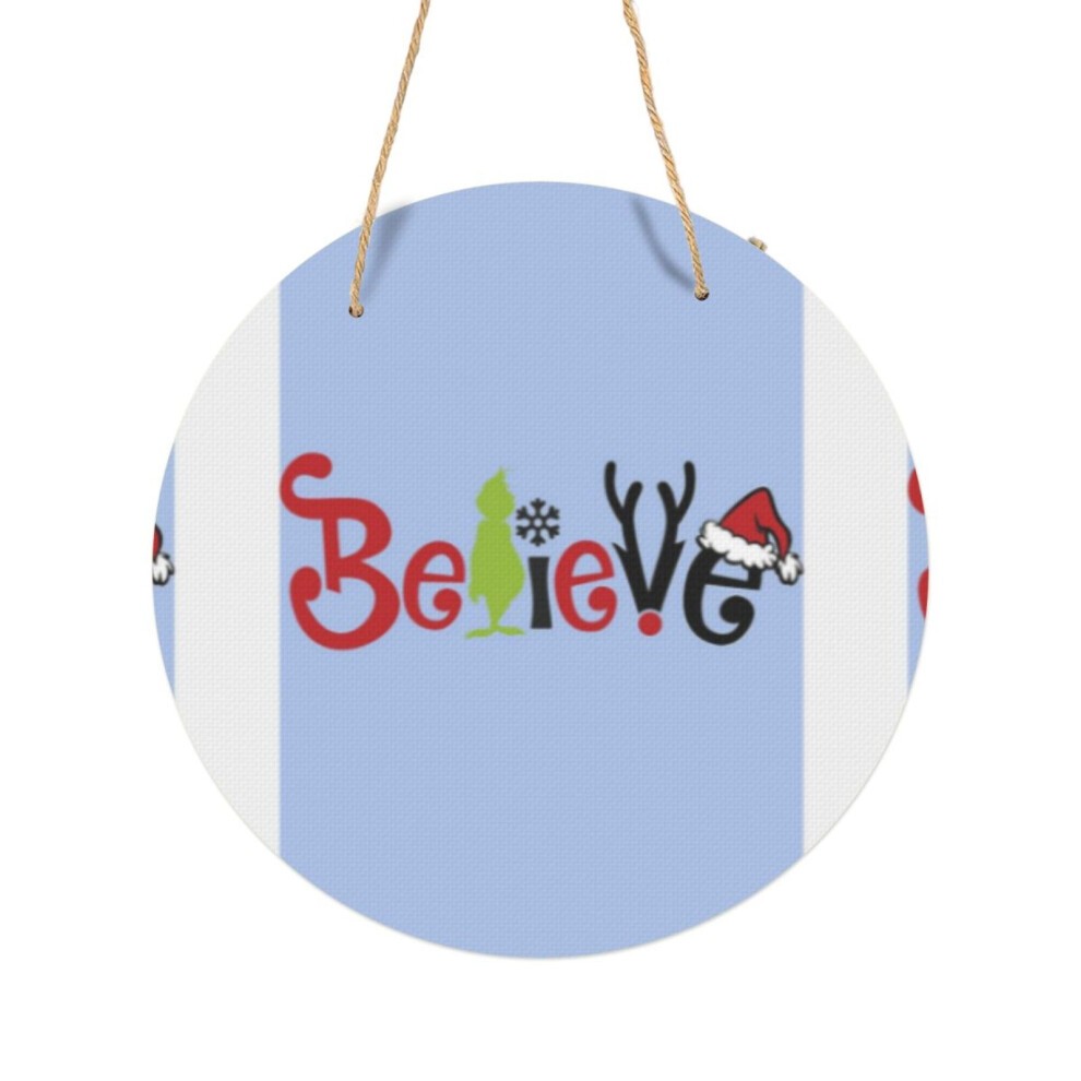 (Believe Christmas Santa Elf=4890) Round Metal Sign Aluminum 11.5 Print Sign Wall Art Decor Plaque for Home Bar Cafe Pub Xmas Decoration