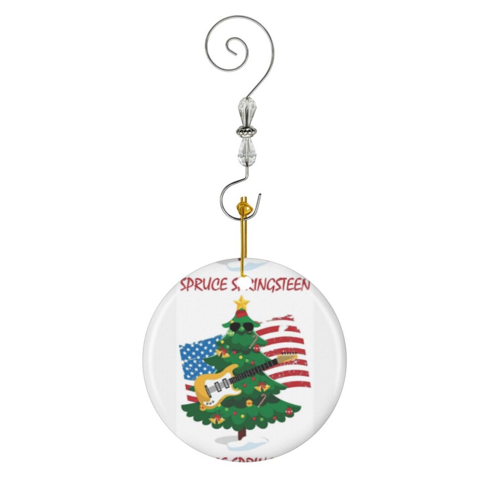 (Spruce Springsteen-8775) Christmas Ornaments Ceramic Charm with Hook Crystal Handmade Xmas Tree Decorations KeepsakeÂStocking Stuffer