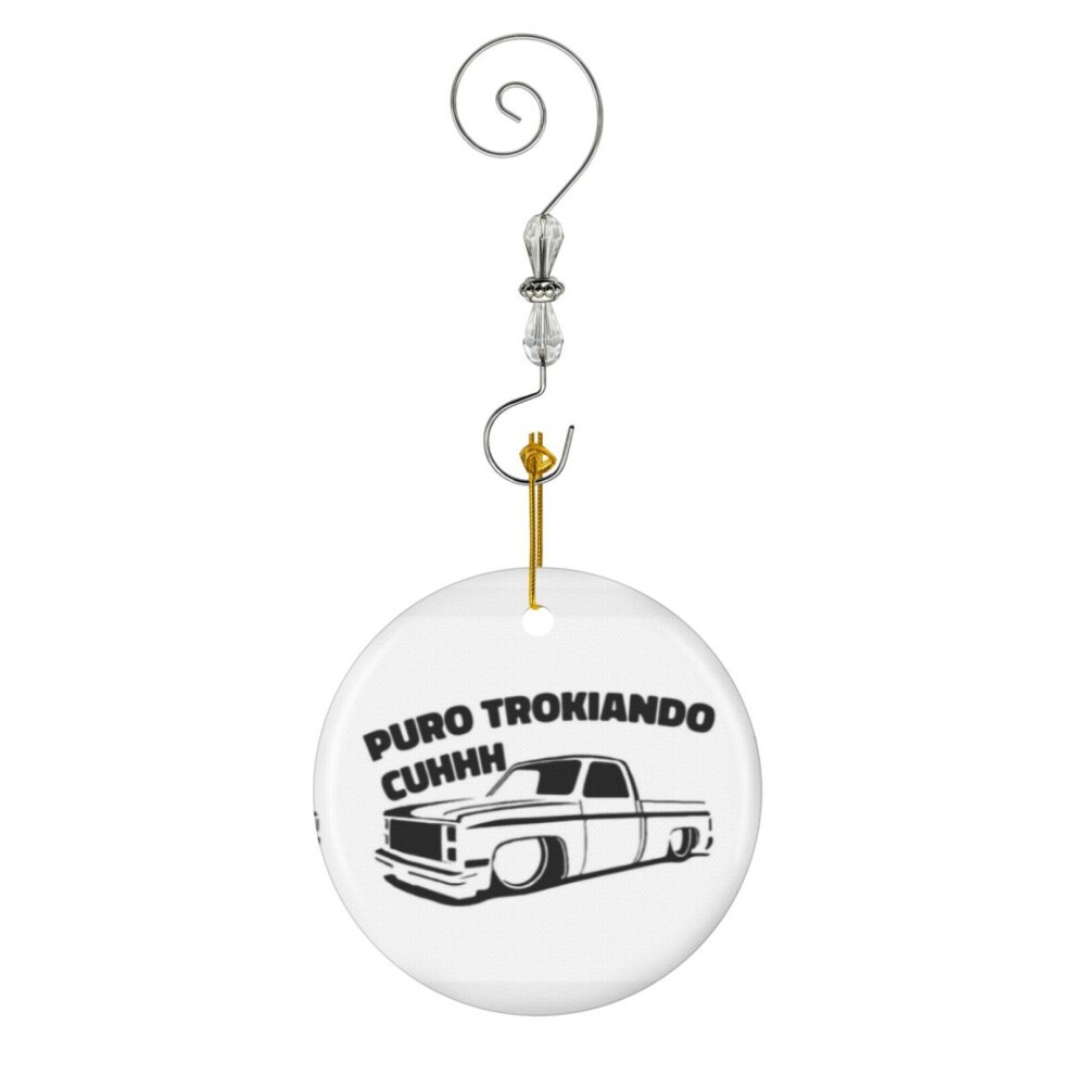 (Puro Trokiando-4081) Christmas Ornaments Ceramic Charm with Hook Crystal Handmade Xmas Tree Decorations KeepsakeÂStocking Stuffer
