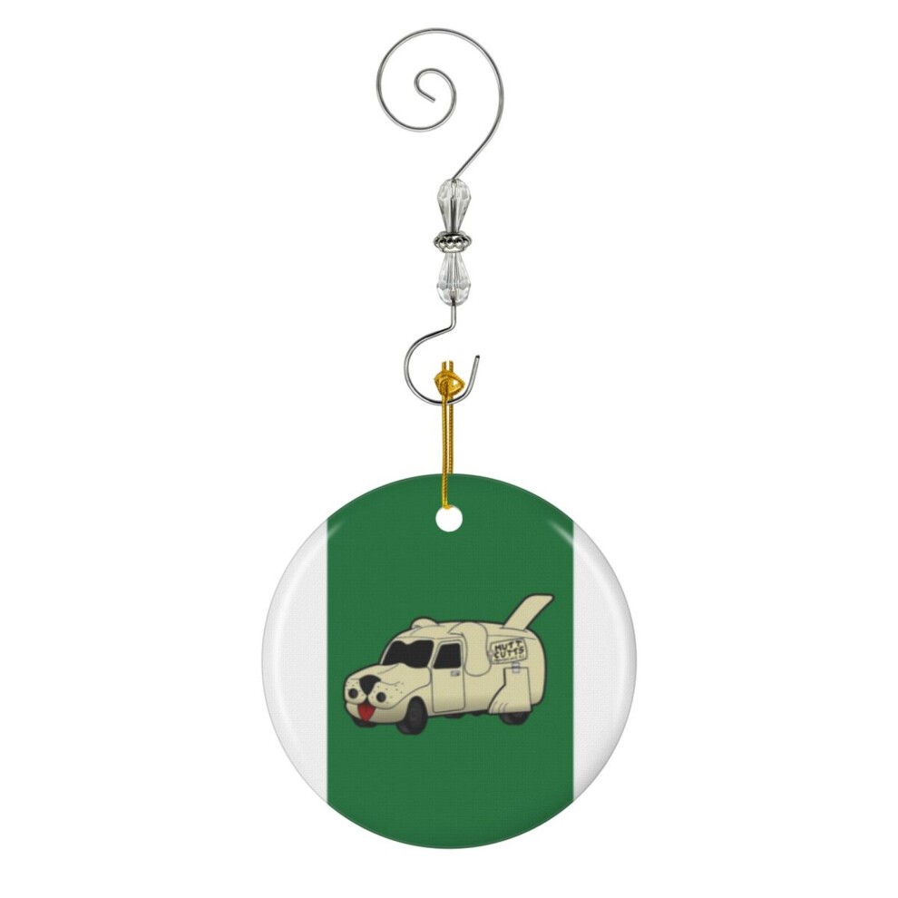 (Mutt Cutts Van-6781) Christmas Ornaments Ceramic Charm with Hook Crystal Handmade Xmas Tree Decorations KeepsakeÂStocking Stuffer