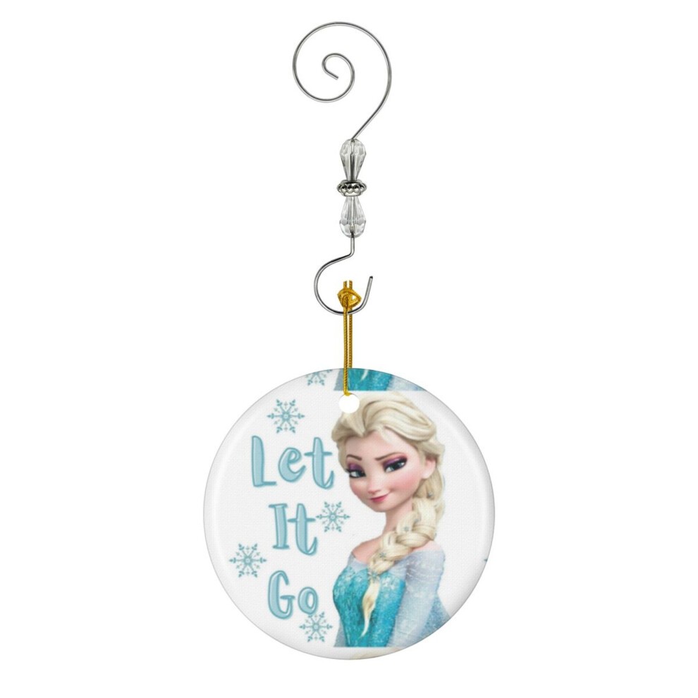 (Frozen-8532) Christmas Ornaments Ceramic Charm with Hook Crystal Handmade Xmas Tree Decorations KeepsakeÂStocking Stuffer