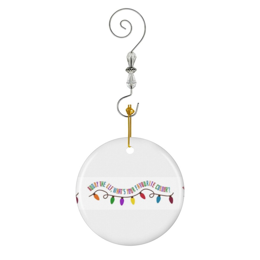 (Buddy the Elf, What's Your Favourite Colour-6858) Christmas Ornaments Ceramic Charm with Hook Crystal Handmade Xmas Tree Decorations KeepsakeÂStocki