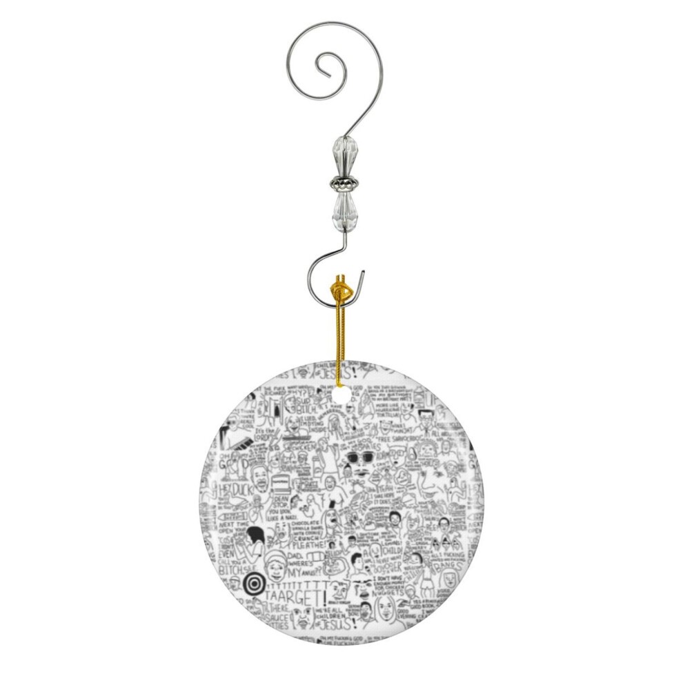 (an Ultimate Vine Compilation but Instead of a Video Its Just Terribly Drawn-7751) Christmas Ornaments Ceramic Charm with Hook Crystal Handmade Xmas T