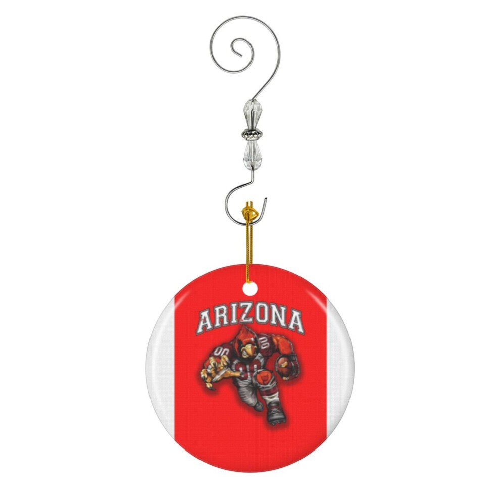 (Arizona Football-4888) Christmas Ornaments Ceramic Charm with Hook Crystal Handmade Xmas Tree Decorations KeepsakeÂStocking Stuffer
