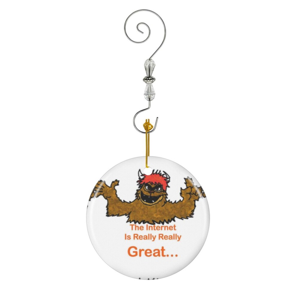 (Avenue Q - Trekki Monster - the Internet-8367) Christmas Ornaments Ceramic Charm with Hook Crystal Handmade Xmas Tree Decorations KeepsakeÂStocking