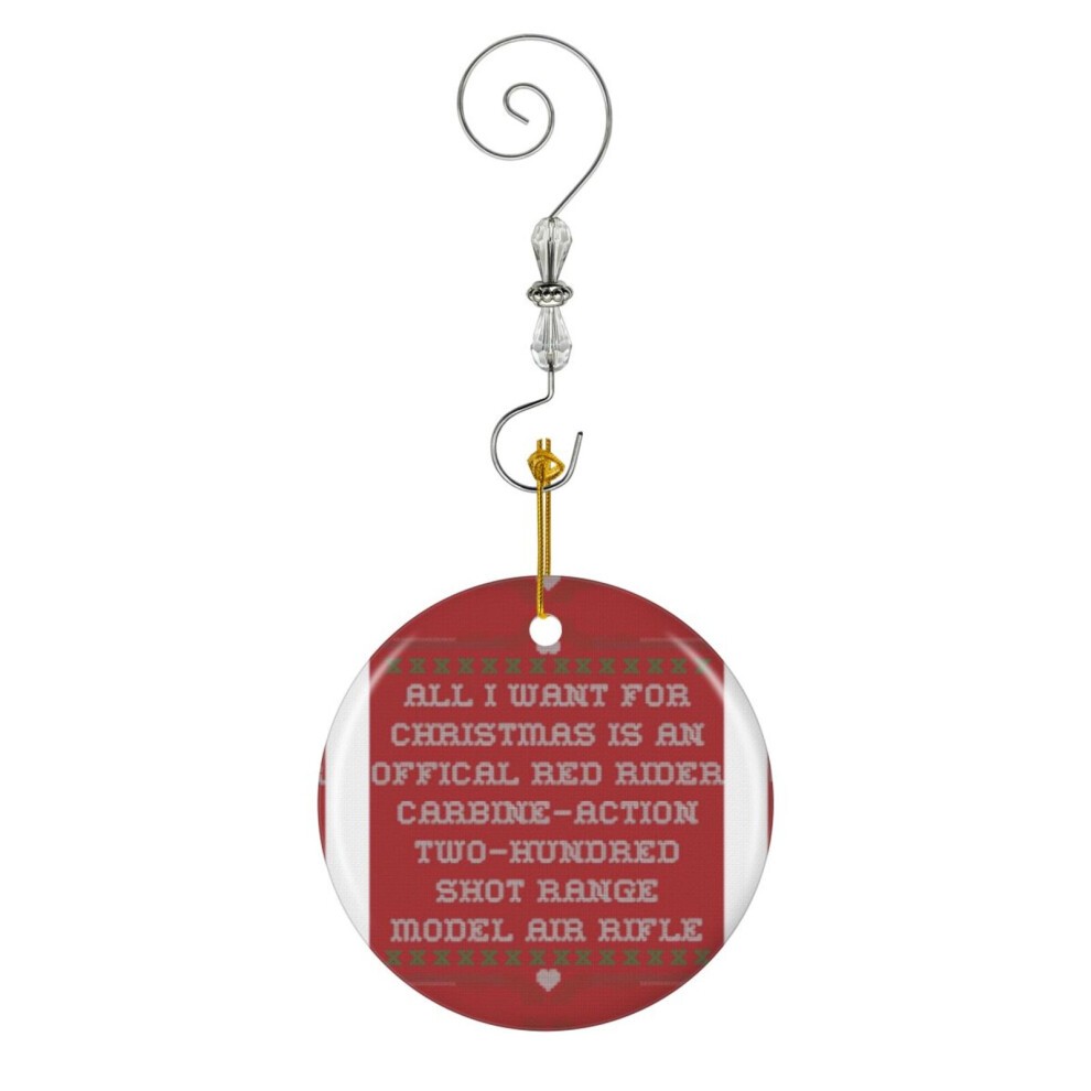 (You'll Shoot Your Eye Out!-8994) Christmas Ornaments Ceramic Charm with Hook Crystal Handmade Xmas Tree Decorations KeepsakeÂStocking Stuffer