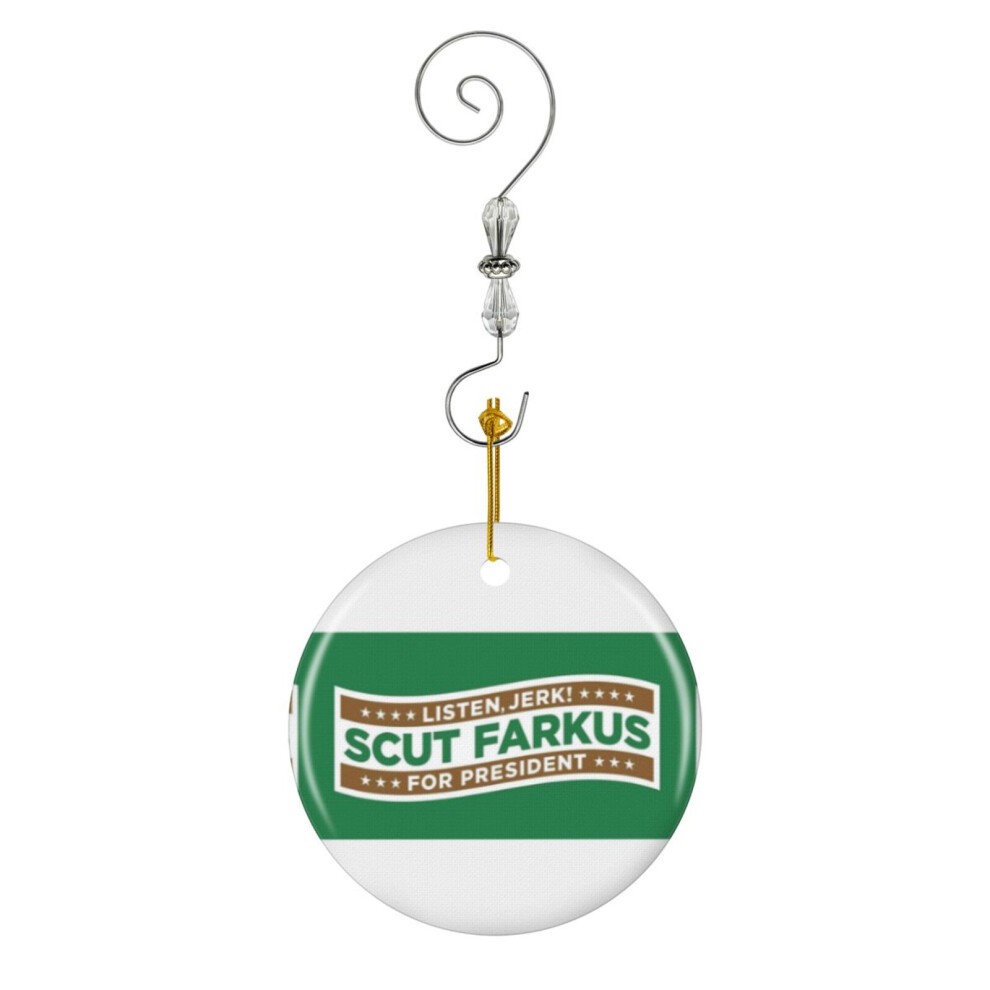 (Scut Farkus for President a Christmas Story-6678) Christmas Ornaments Ceramic Charm with Hook Crystal Handmade Xmas Tree Decorations KeepsakeÂStocki
