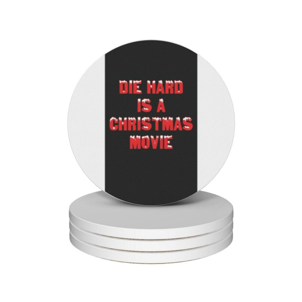 (Die Hard Is a Christmas Movie=4542) Ceramic Coasters Set of 4 Xmas for Drink Wine Beer Bar with Cork Base Housewarming Birthday Christmas Gift thumbnail
