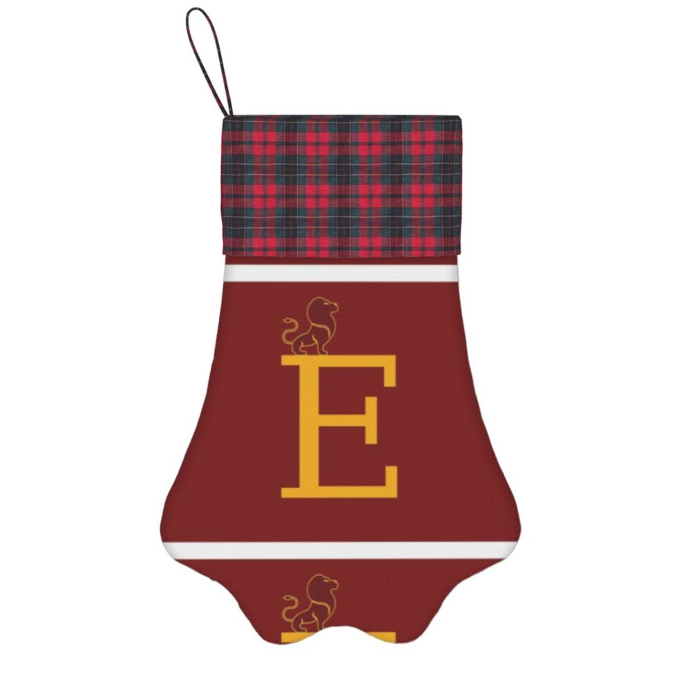 (Letter E Griff=4722) Paw Christmas Stockings Buffalo Tartan Plaid for Cats Dogs Pet Hanging Xmas Tree Decorations