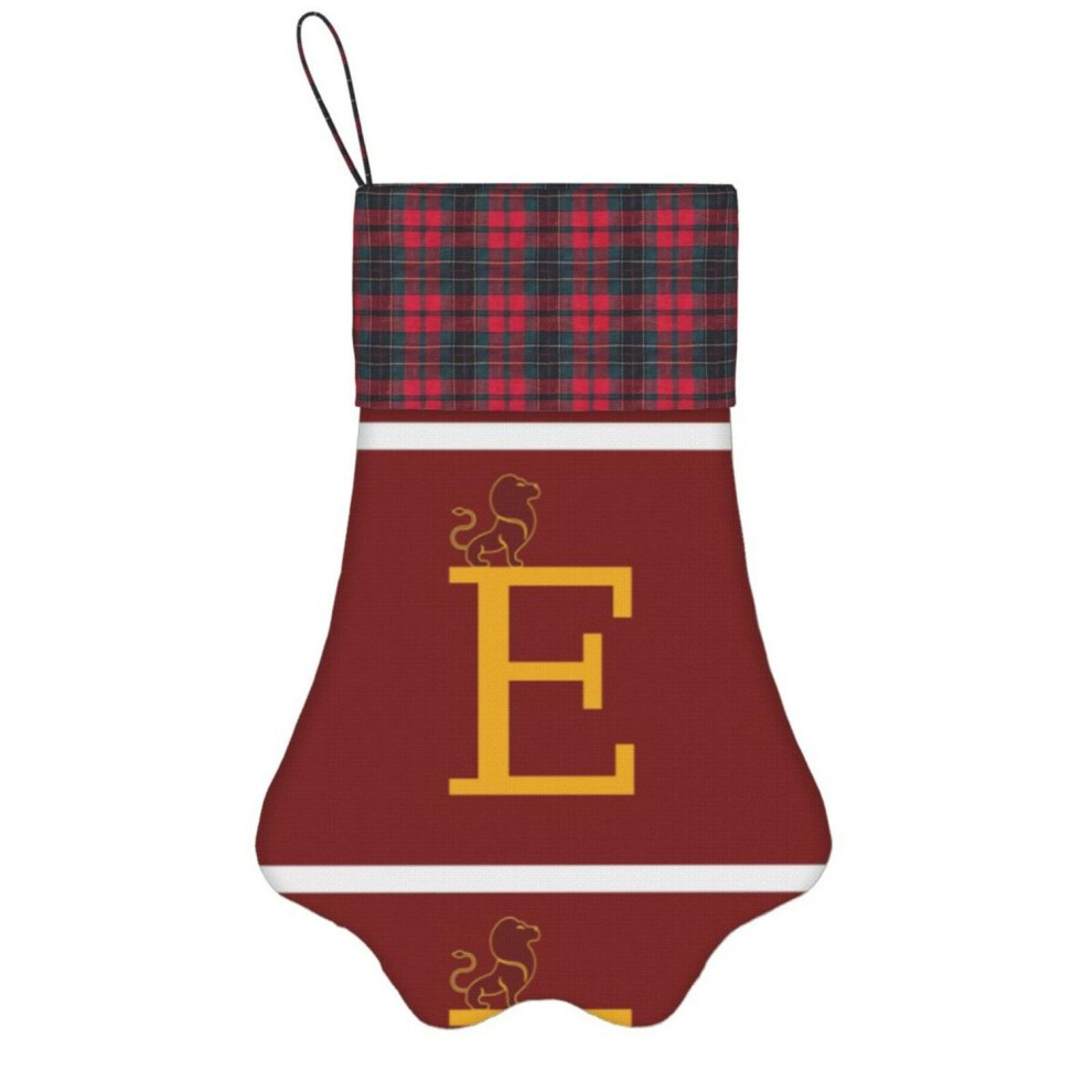 (Letter E Griff=4722) Paw Christmas Stockings Buffalo Tartan Plaid for Cats Dogs Pet Hanging Xmas Tree Decorations thumbnail