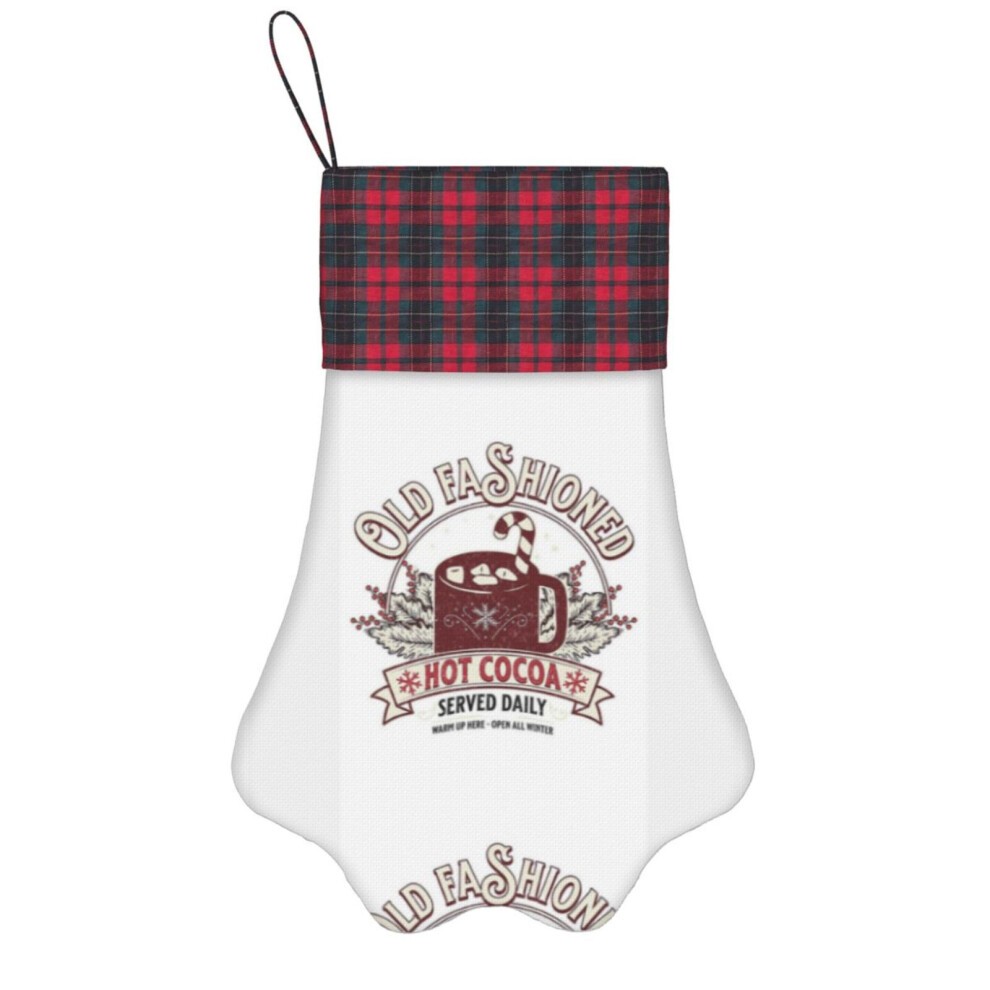 (Hot Cocoa Christmass Clothing Accessories=5104) Paw Christmas Stockings Buffalo Tartan Plaid for Cats Dogs Pet Hanging Xmas Tree Decorations