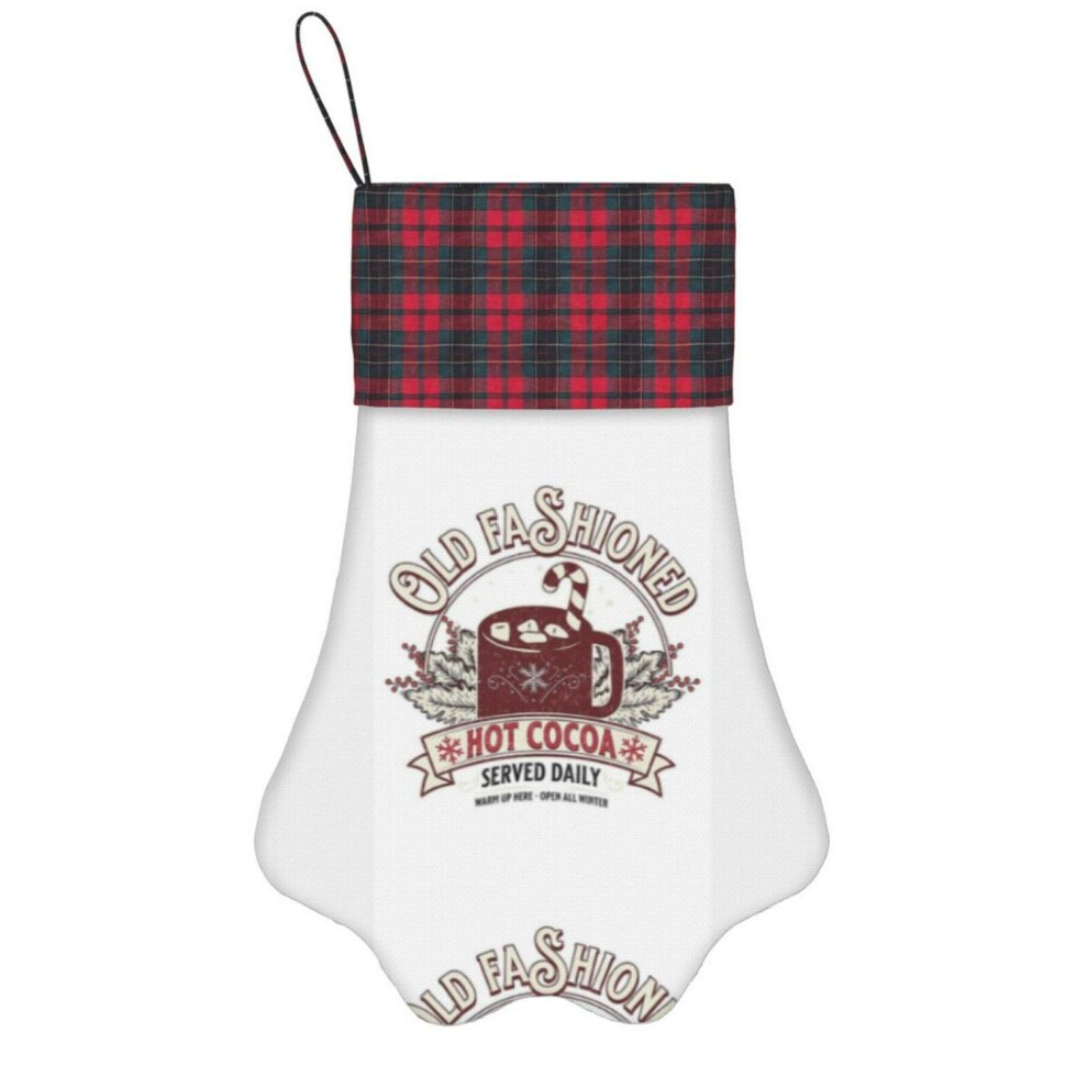 (Hot Cocoa Christmass Clothing Accessories=5104) Paw Christmas Stockings Buffalo Tartan Plaid for Cats Dogs Pet Hanging Xmas Tree Decorations thumbnail