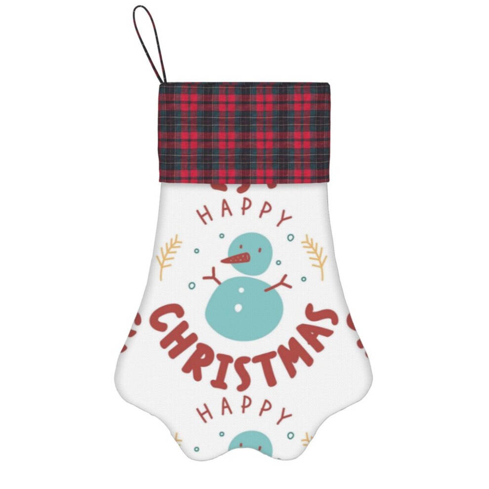 (Happy Christmas Holidayss=9546) Paw Christmas Stockings Buffalo Tartan Plaid for Cats Dogs Pet Hanging Xmas Tree Decorations