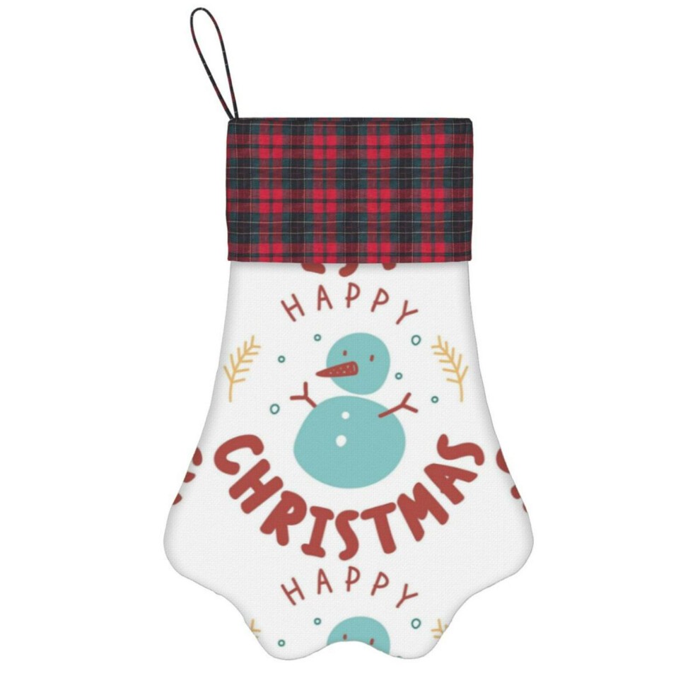(Happy Christmas Holidayss=9546) Paw Christmas Stockings Buffalo Tartan Plaid for Cats Dogs Pet Hanging Xmas Tree Decorations thumbnail