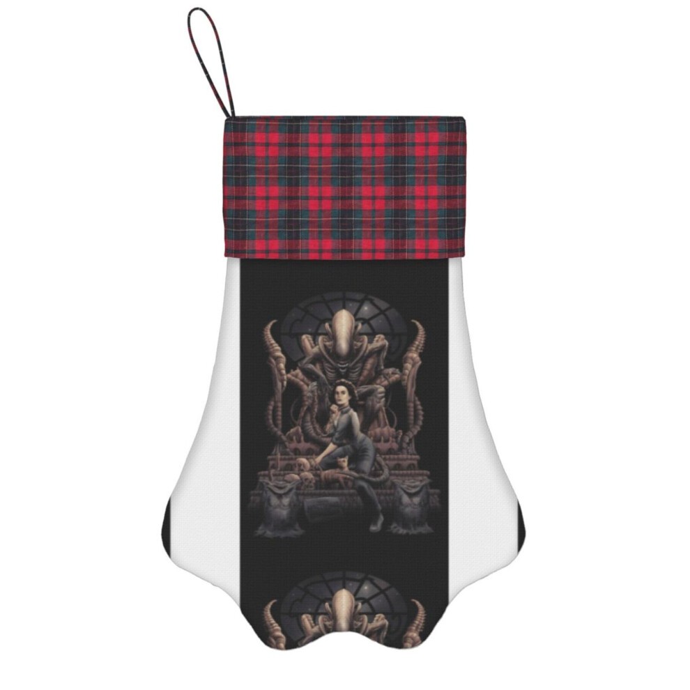 (Vintage Classic Logo Film Monster Movie=6249) Paw Christmas Stockings Buffalo Tartan Plaid for Cats Dogs Pet Hanging Xmas Tree Decorations