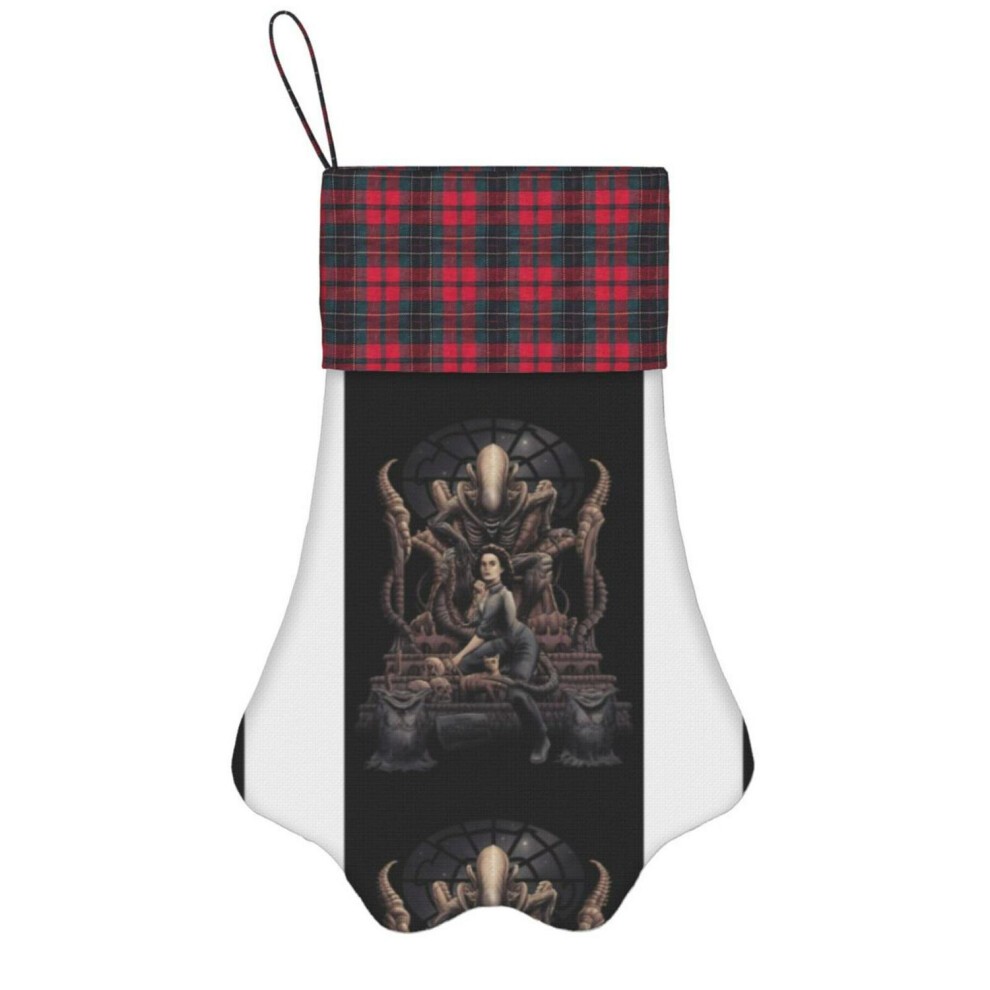 (Vintage Classic Logo Film Monster Movie=6249) Paw Christmas Stockings Buffalo Tartan Plaid for Cats Dogs Pet Hanging Xmas Tree Decorations thumbnail