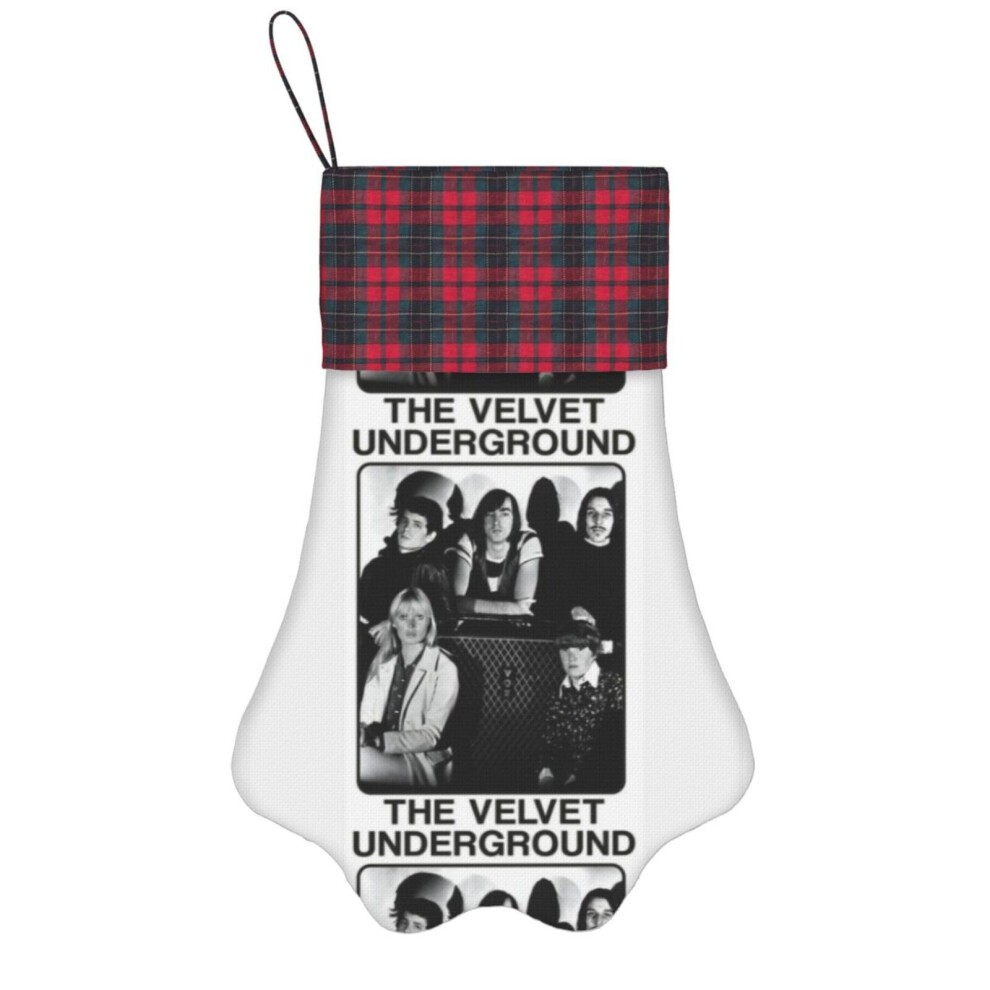 (Punk Album Vintage Tour Band Music Rock Logo=9318) Paw Christmas Stockings Buffalo Tartan Plaid for Cats Dogs Pet Hanging Xmas Tree Decorations