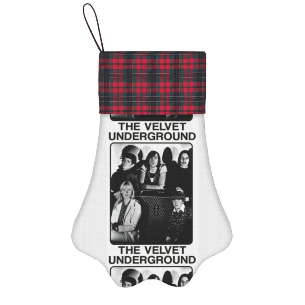 (Punk Album Vintage Tour Band Music Rock Logo=9318) Paw Christmas Stockings Buffalo Tartan Plaid for Cats Dogs Pet Hanging Xmas Tree Decorations thumbnail