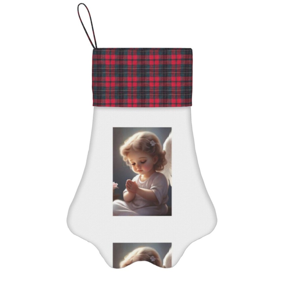 (the Prayer of a Child=4973) Paw Christmas Stockings Buffalo Tartan Plaid for Cats Dogs Pet Hanging Xmas Tree Decorations