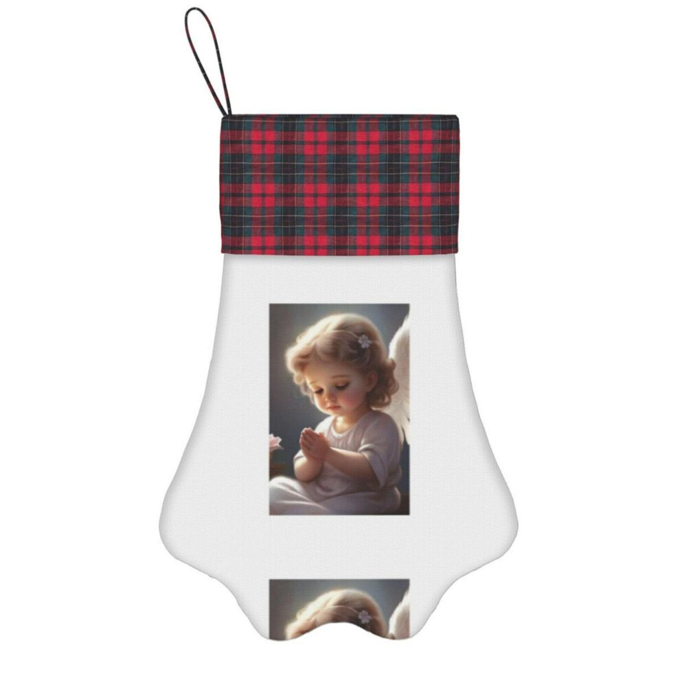 (the Prayer of a Child=4973) Paw Christmas Stockings Buffalo Tartan Plaid for Cats Dogs Pet Hanging Xmas Tree Decorations thumbnail