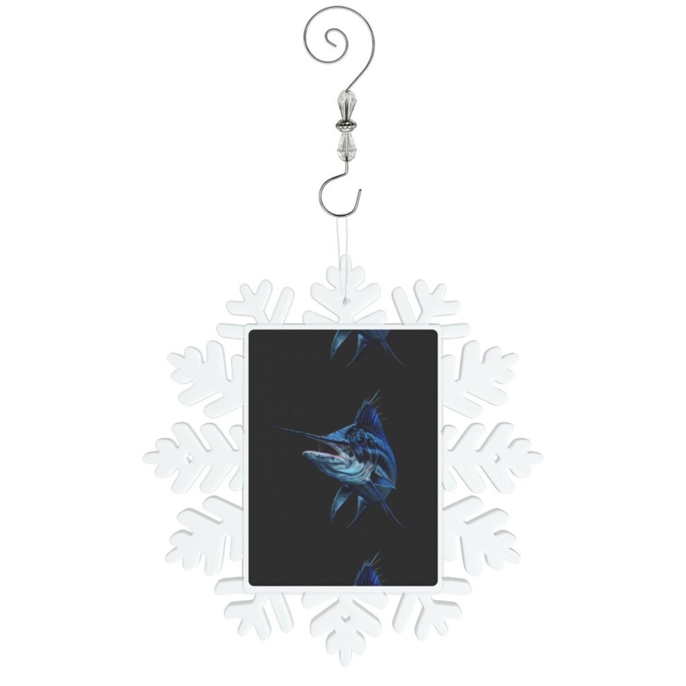 (Marlin - Fish=6317) Christmas Ornament Snowflake Tree Decoration Car Hanging Charm Gift with Hook Keepsake for Friends Family