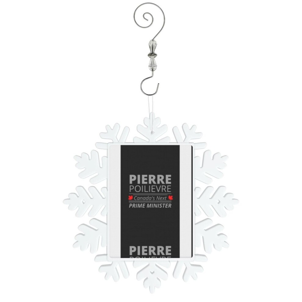 (Pierre Poilievre Next PM of Canada=5674) Christmas Ornament Snowflake Tree Decoration Car Hanging Charm Gift with Hook Keepsake for Friends Family