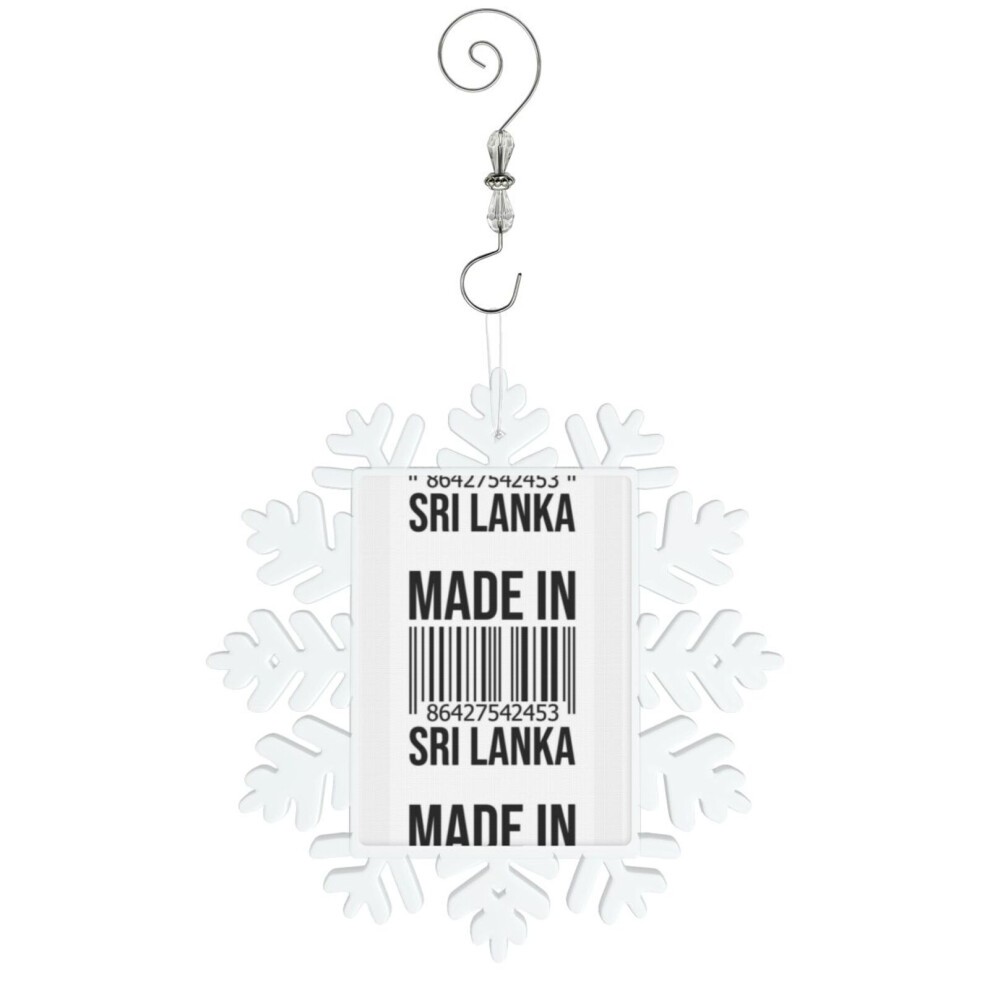 (Made in Sri Lanka=6229) Christmas Ornament Snowflake Tree Decoration Car Hanging Charm Gift with Hook Keepsake for Friends Family