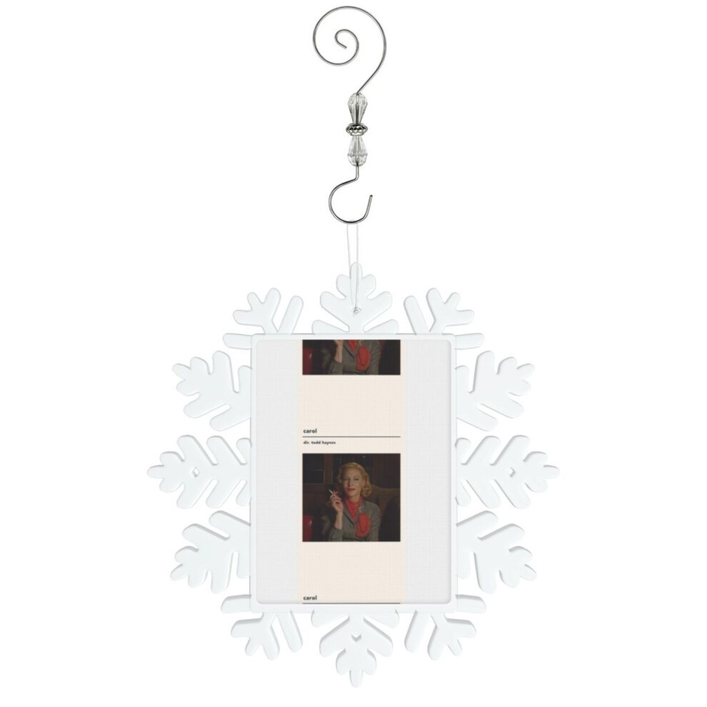 (Minimalist Carol Poster=4973) Christmas Ornament Snowflake Tree Decoration Car Hanging Charm Gift with Hook Keepsake for Friends Family