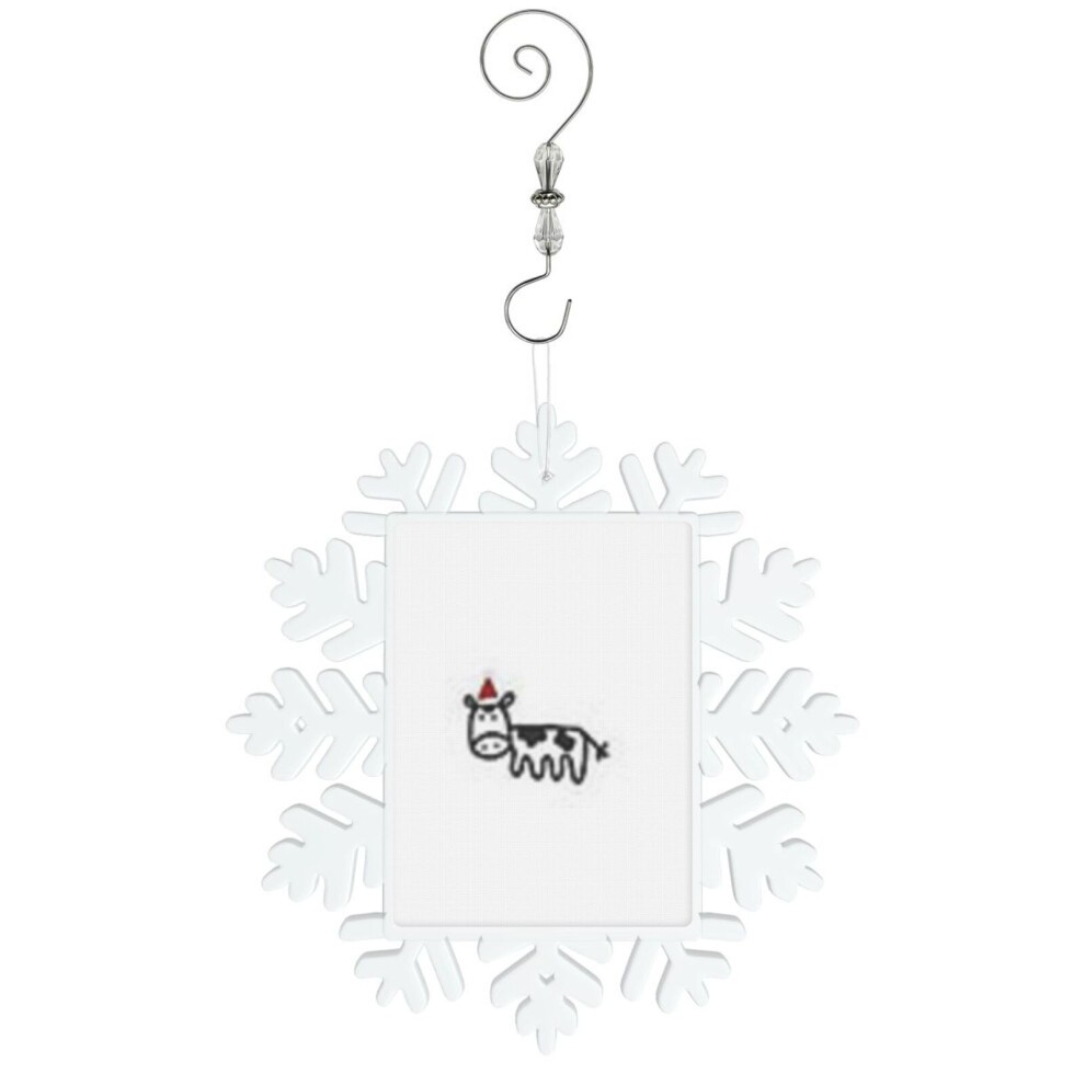 (Mini Cow (Santa)=4579) Christmas Ornament Snowflake Tree Decoration Car Hanging Charm Gift with Hook Keepsake for Friends Family