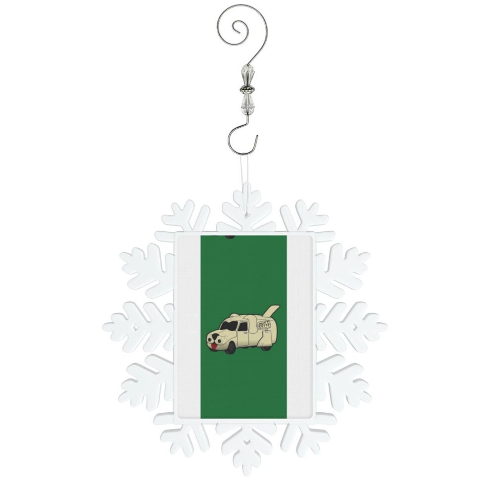 (Mutt Cutts Van=6781) Christmas Ornament Snowflake Tree Decoration Car Hanging Charm Gift with Hook Keepsake for Friends Family