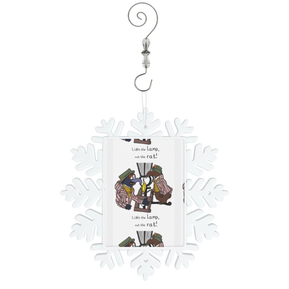 (Light the Lamp, Not the Rat!=6990) Christmas Ornament Snowflake Tree Decoration Car Hanging Charm Gift with Hook Keepsake for Friends Family